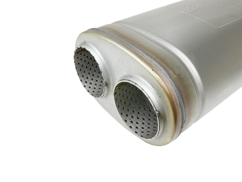 aFe MACH Force-Xp 409 SS Muffler 3in Dual Inlet/Dual Outlet 5in H x 8in W x 18in L - Oval Body Muffler aFe