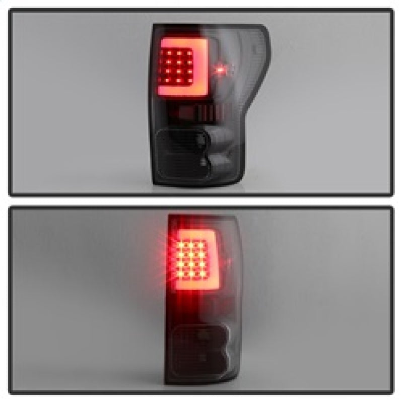 xTune 07-13 Toyota Tundra Light Bar LED Tail lights - Black (ALT-ON-TTU07V2-LBLED-BK) Tail Lights SPYDER