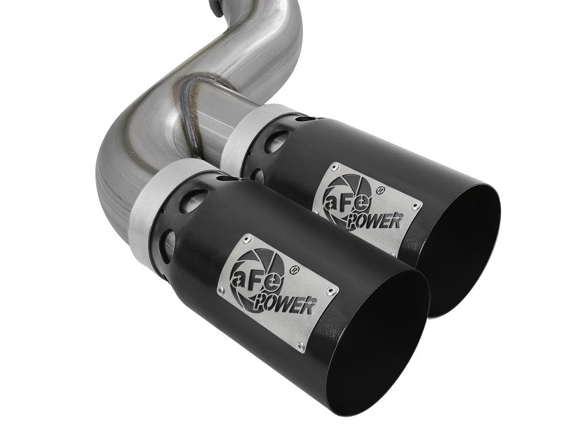 aFe Power 15-16 Ford F250/F350 6.7L Diesel Rebel XD 4in 409 SS DPF-Back Exhaust System - Black Tips DPF Back aFe