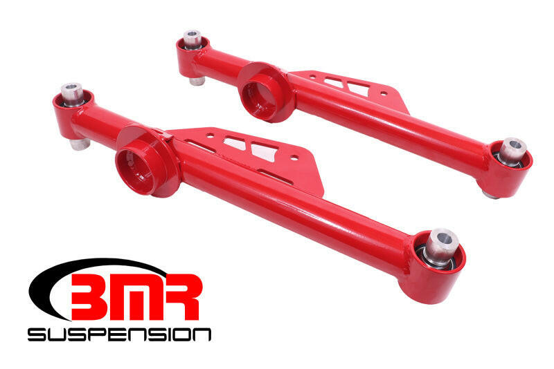 BMR 79-98 Fox Mustang Non-Adj. Lower Control Arms w/ Spherical Bearings - Red Control Arms BMR Suspension
