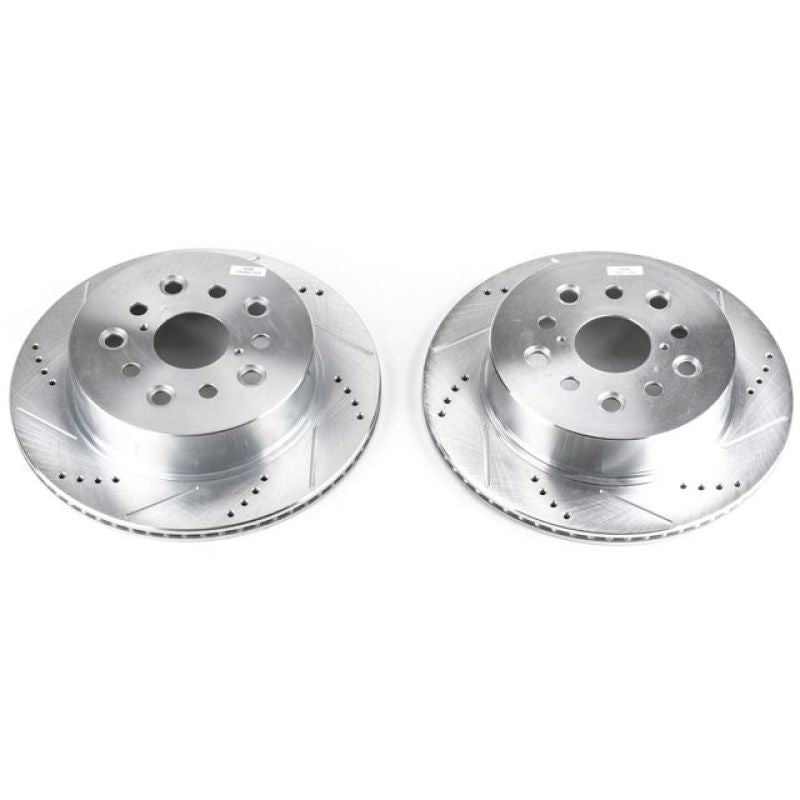 Power Stop 01-06 Lexus LS430 Rear Evolution Drilled & Slotted Rotors - Pair Brake Rotors - Slot & Drilled PowerStop