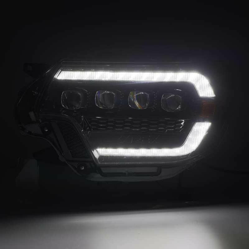 AlphaRex 12-15 Toyota Tacoma NOVA LED Proj Headlights Plank Alpha Blk w/Activ Light/Seq Signal/DRL Headlights AlphaRex