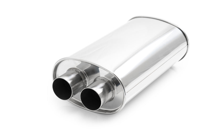 Vibrant Universal Streetpower 2.5in Stainless Steel Dual In-Out Oval Muffler Muffler Vibrant