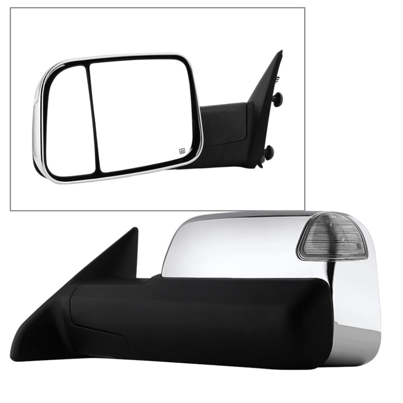 xTune Dodge Ram 1500 09-12 Extendable Power Heated Adjust Mirror Chrome Housing Left MIR-DRAM10-PW-L Side Mirrors SPYDER