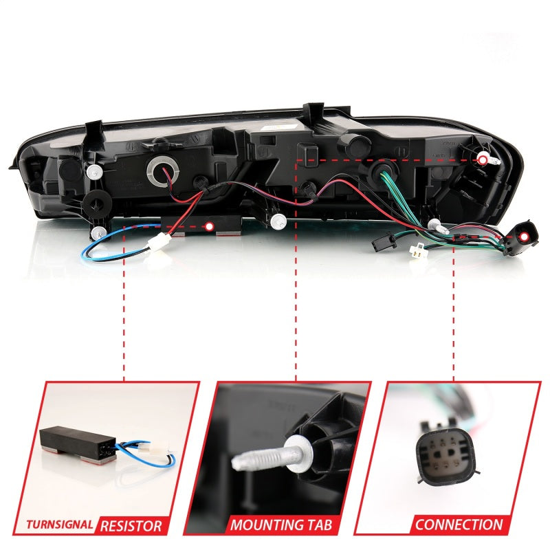 ANZO 2016-2018 Chevrolet Camaro L.E.D T.L Red/Clear Tail Lights ANZO