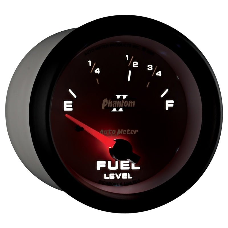 Autometer Phantom II 2-5/8in / 73 Ohms Empty - 10 Ohms Full Electrical Fuel Level Gauge Gauges AutoMeter