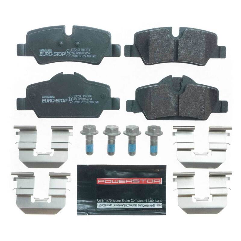 Power Stop 14-19 Mini Cooper Euro-Stop ECE-R90 Rear Brake Pads Brake Pads - OE PowerStop