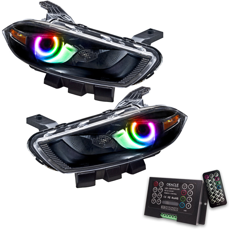 Oracle 13-14 Dodge Dart (HID Style) SMD HL - Black - ColorSHIFT w/ 2.0 Controller Headlights ORACLE Lighting