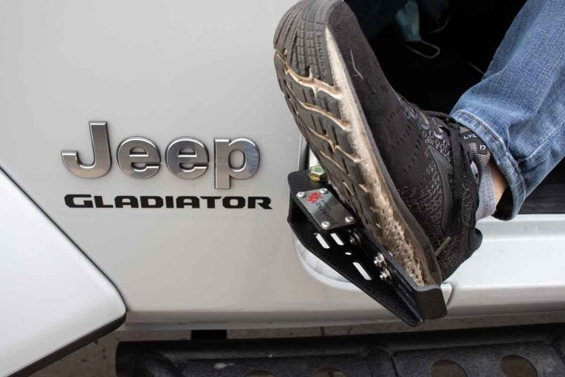 Fishbone Offroad 2007+ Jeep Wrangler/Gladiator Steel - Black Foot Peg Set Steps Fishbone Offroad