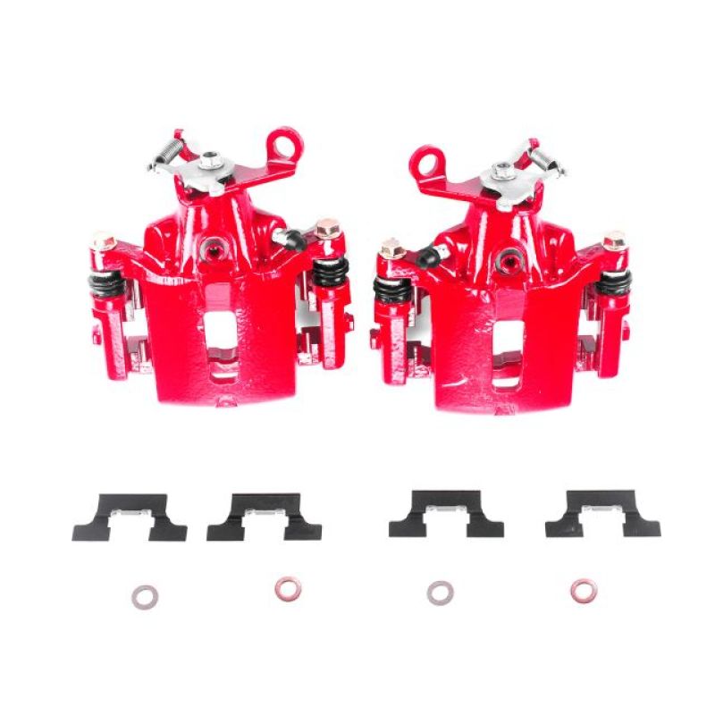Power Stop 03-05 Jaguar S-Type Rear Red Calipers w/Brackets - Pair Brake Calipers - Perf PowerStop