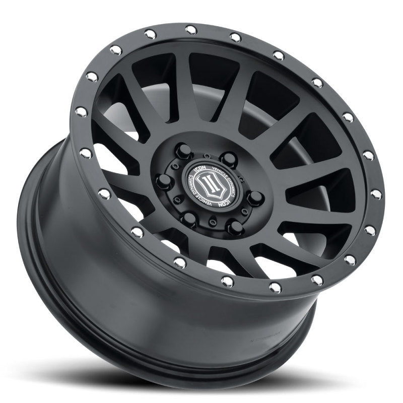 ICON Compression 18x9 6x5.5 0mm Offset 5in BS Satin Black Wheel Wheels - Cast ICON