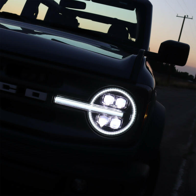 AlphaRex 21-23 Ford Bronco NOVA LED Projector Headlights Black Headlights AlphaRex