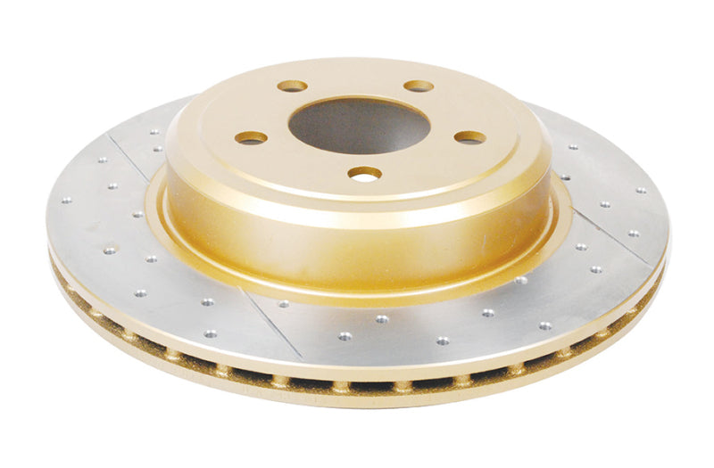 DBA 05-09 Chrysler 300 C Rear Gold Cross Drilled & Slotted KP Street Series Rotor Brake Rotors - Slot & Drilled DBA