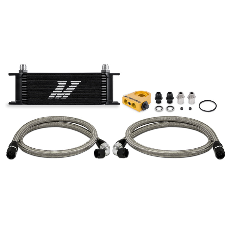 Mishimoto Universal Thermostatic Oil Cooler Kit 13-Row Black Oil Coolers Mishimoto