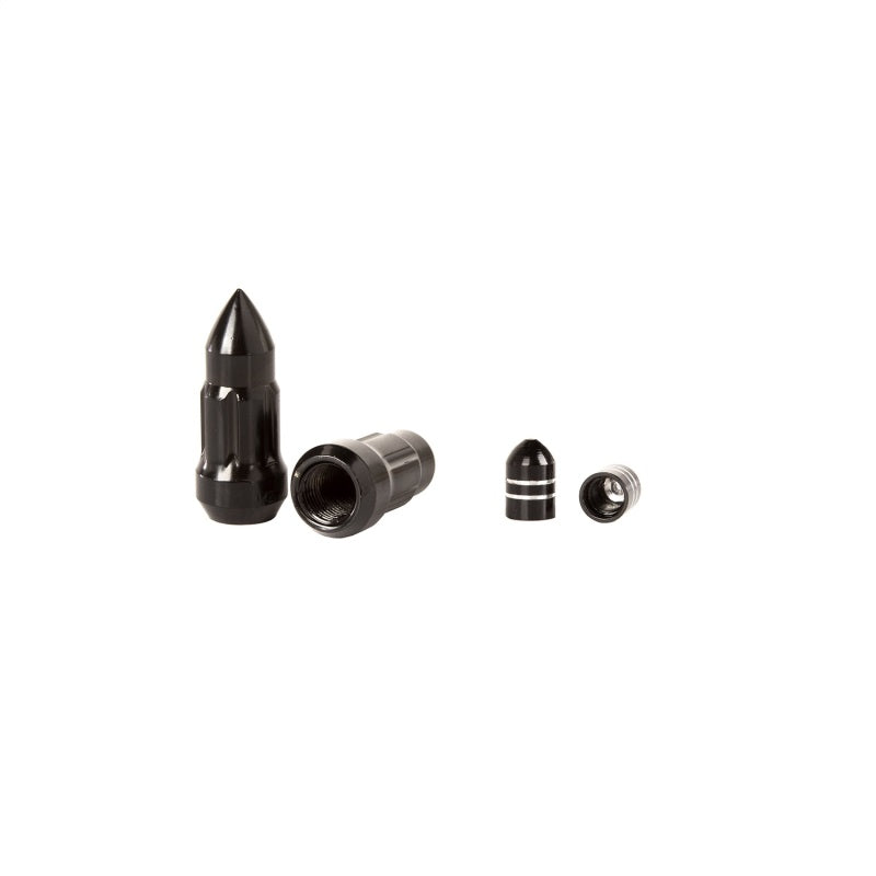 Rugged Ridge Bullet Lug Nut and Valve Stem Cap Kit Black 1/2-20 Lug Nuts Rugged Ridge