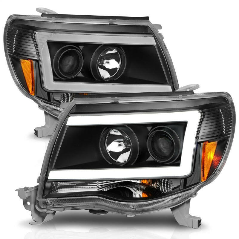 ANZO 05-09 Toyota Tacoma Projector Light Bar Style Headlights w/ C Light Bar Headlights ANZO