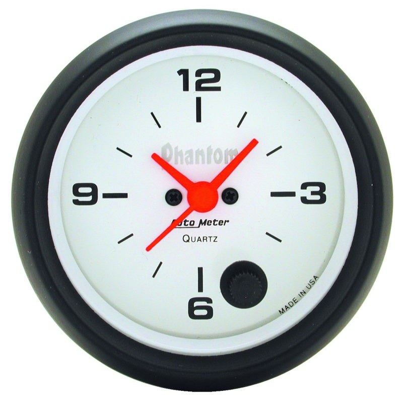 AutoMeter Gauge Clock 2-5/8in. 12HR Analog Phantom Gauges AutoMeter
