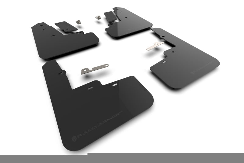 Rally Armor 2021-25 Ford Mach-E Rally Edition Black UR Mud Flap Metallic Black Logo Mud Flaps Rally Armor