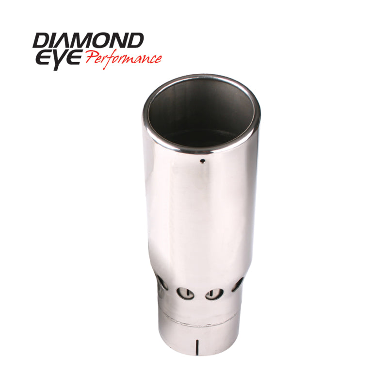Diamond Eye TIP 4in-5inX16in VENTED/INTERCOOLER ROLLED-ANGLE SLOTTED POLISHED SS 15-DEGREE ANGLE CUT Tips Diamond Eye Performance