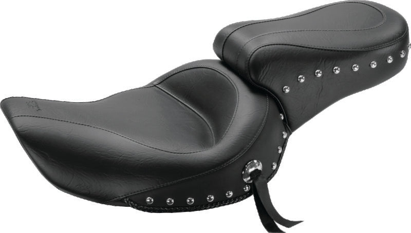 Mustang 91-05 Harley Dyna Standard Touring 1PC Seat w/Studs - Black One-Piece Motorcycle Seats Mustang Motorcycle