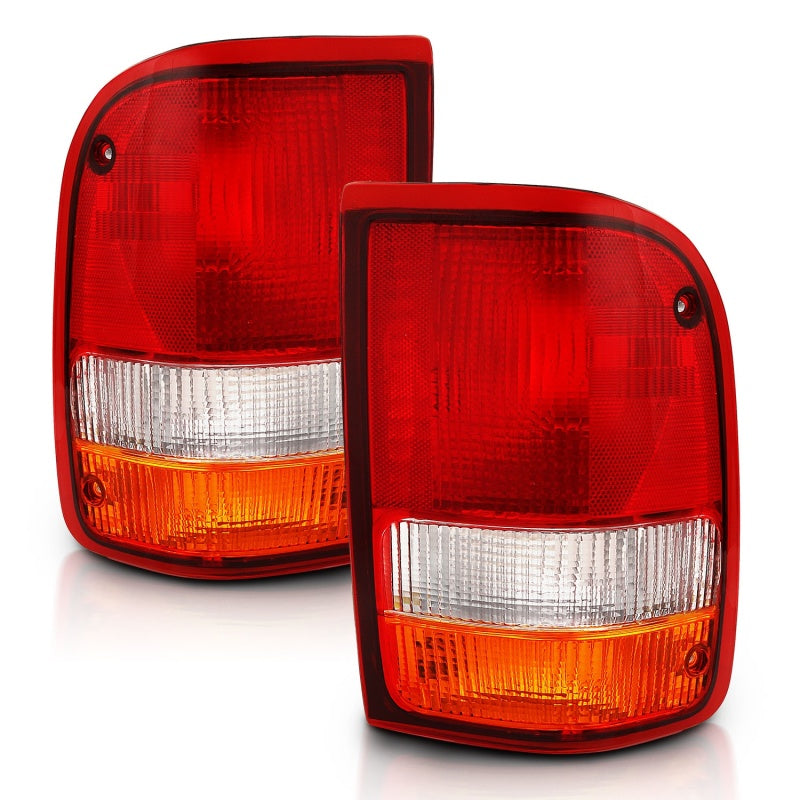 ANZO 1993-1997 Ford Ranger Tail Light Red/Clear (OE) Tail Lights ANZO