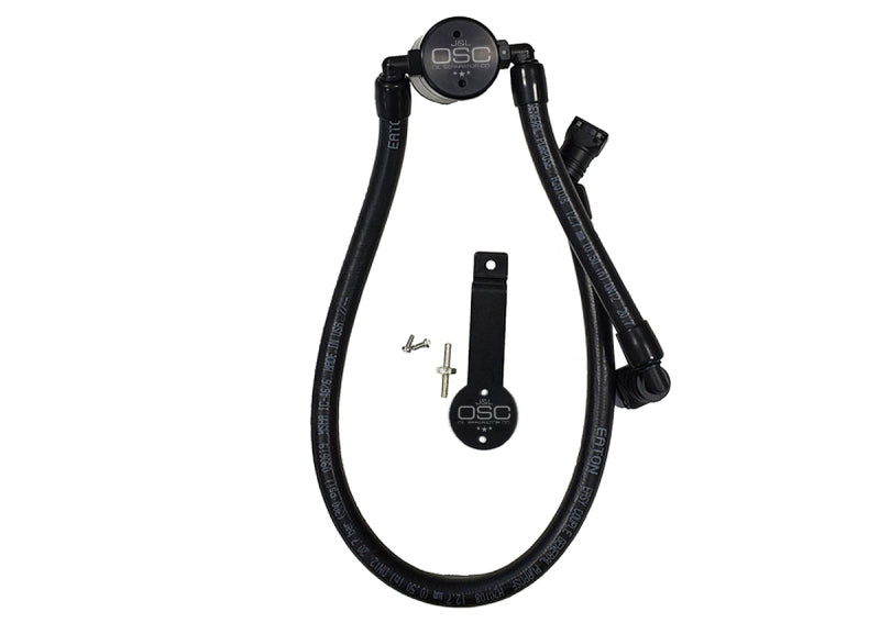 J&L Oil Separator 3.0 Passenger Side 2011-14 Mustang GT/12-13 Boss 302 Remote Mount - Black Anodized Oil Separators J&L