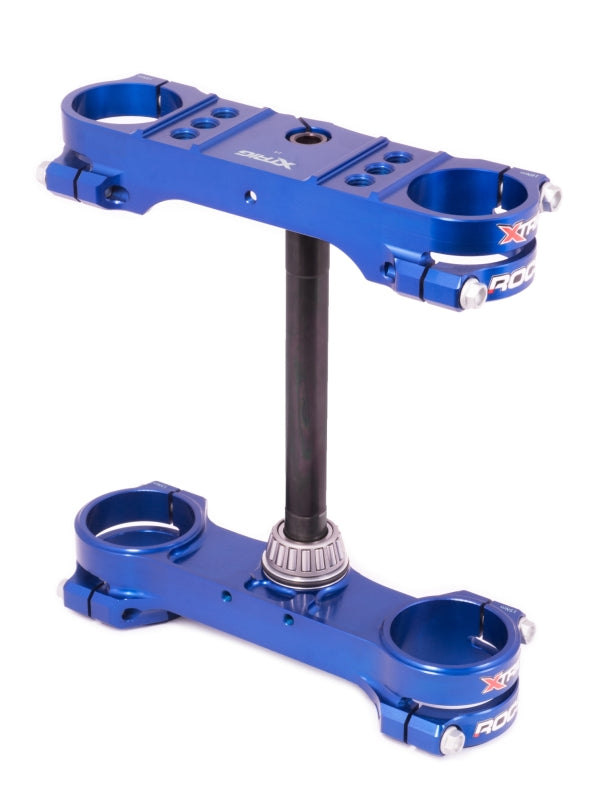XTrig 03-19 Husqvarna TC 105/85/ KTM 85-105 SX ROCS Tech Triple Clamp 14 mm. Offset M12 - Blue Clamps XTrig