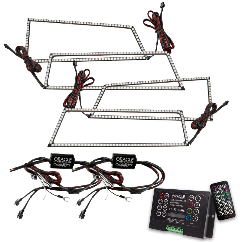 Oracle Chevrolet Silverado 03-06 Square Halo Kit - ColorSHIFT w/ 2.0 Controller Headlights ORACLE Lighting