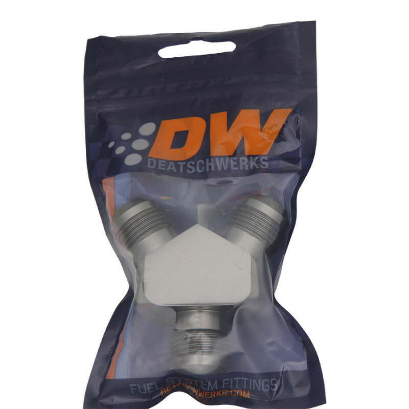 DeatschWerks 10AN Male Flare + 10AN Male Flare To 10AN Male Flare Y-Block Fitting Distribution Blocks DeatschWerks