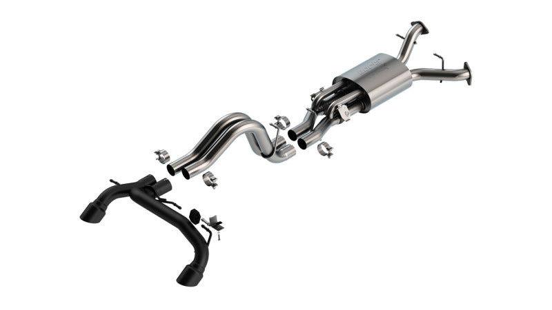 Borla 22-24 Ford Bronco Raptor V6 Turbo AT 2WD / 4WD ATAK Catback Exhaust w/ 4in Black Coated Tips Catback Borla
