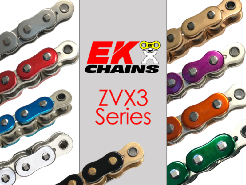 Vortex Racing EK 520 ZVX3 Rivet Master 150 Links- Black/Gold Chains Vortex Racing