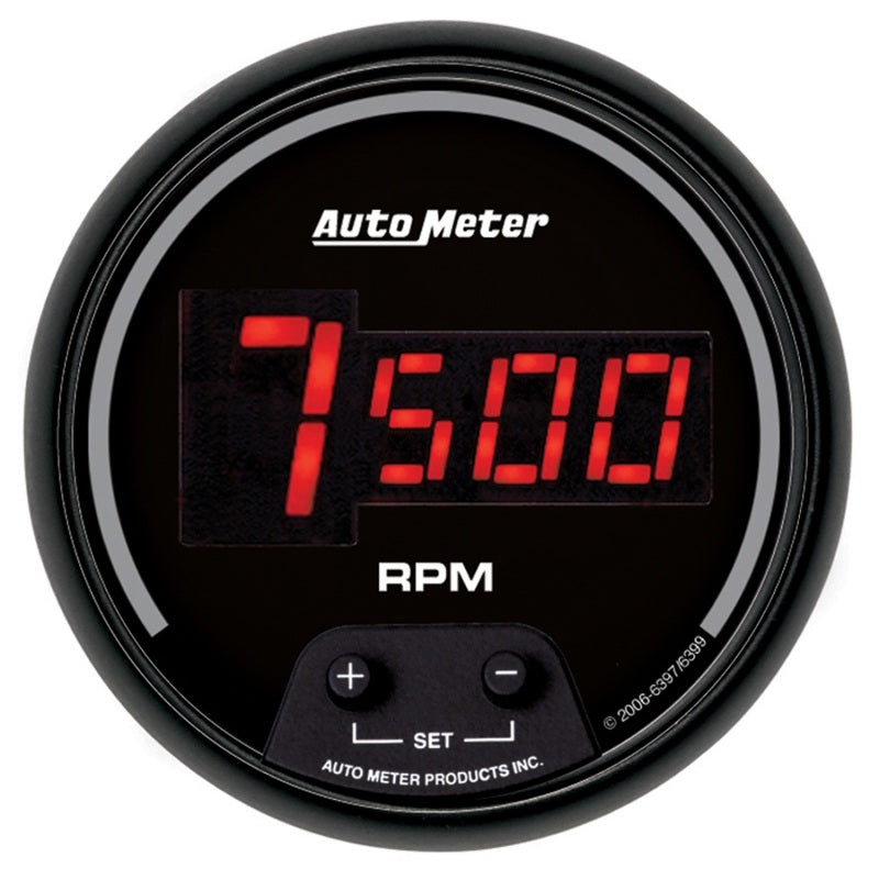 AutoMeter Gauge Tach 3-3/8in. 10K RPM In-Dash Digital Black Dial W/ Red Led Gauges AutoMeter