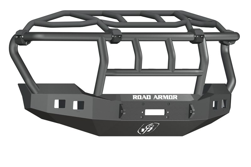 Road Armor 11-16 Ford F-250 Stealth Front Winch Bumper w/Intimidator Guard - Tex Blk Bumpers - Steel Road Armor