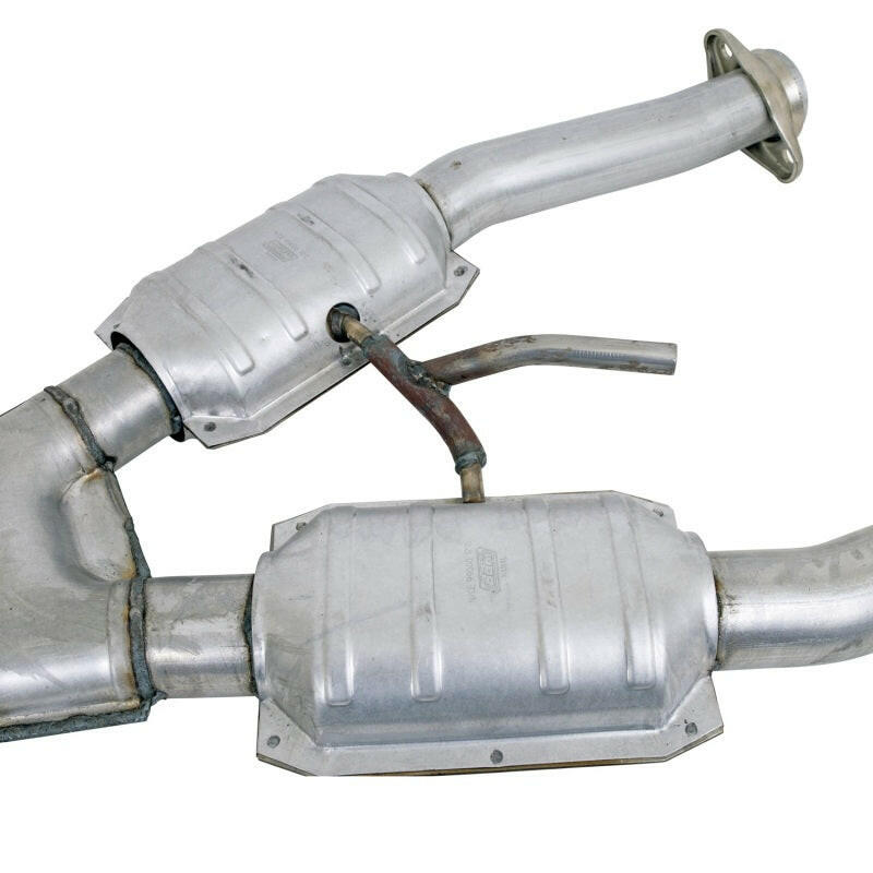 BBK 79-93 Mustang 5.0 Short Mid X Pipe w Catalytic Converters 2-1/2 For Automatic Long Tube Headers X Pipes BBK
