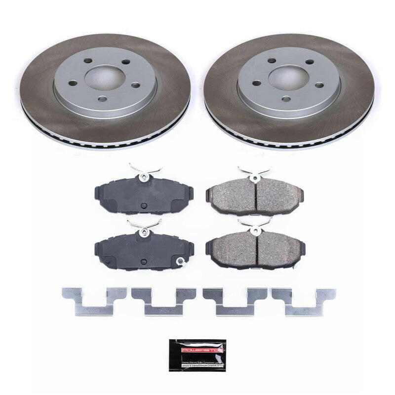 Power Stop 11-14 Ford Mustang Rear Semi-Coated Rotor Kit Brake Kits - Performance Blank PowerStop