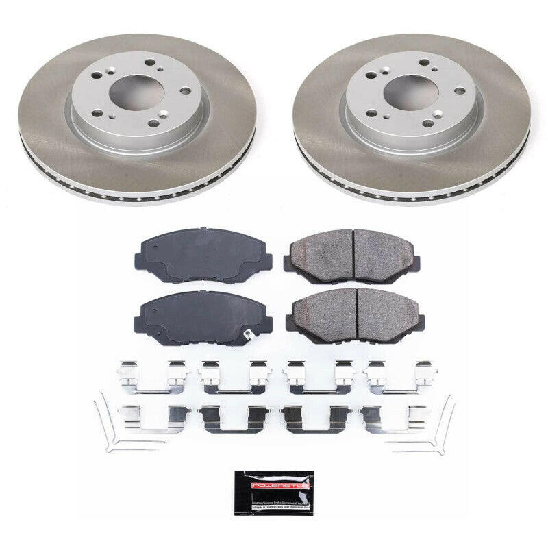 Power Stop 13-14 Honda Fit Front Semi-Coated Rotor Kit Brake Kits - Performance Blank PowerStop