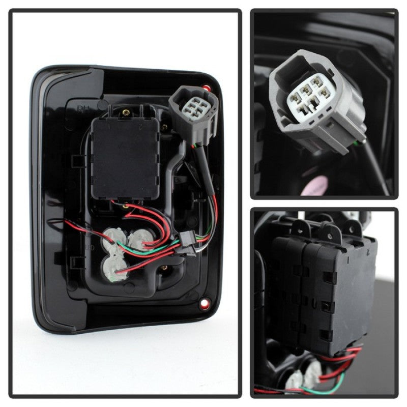 Spyder Jeep Wrangler 07-15 LED Tail Lights Red Clear ALT-YD-JWA07-LED-RC Tail Lights SPYDER
