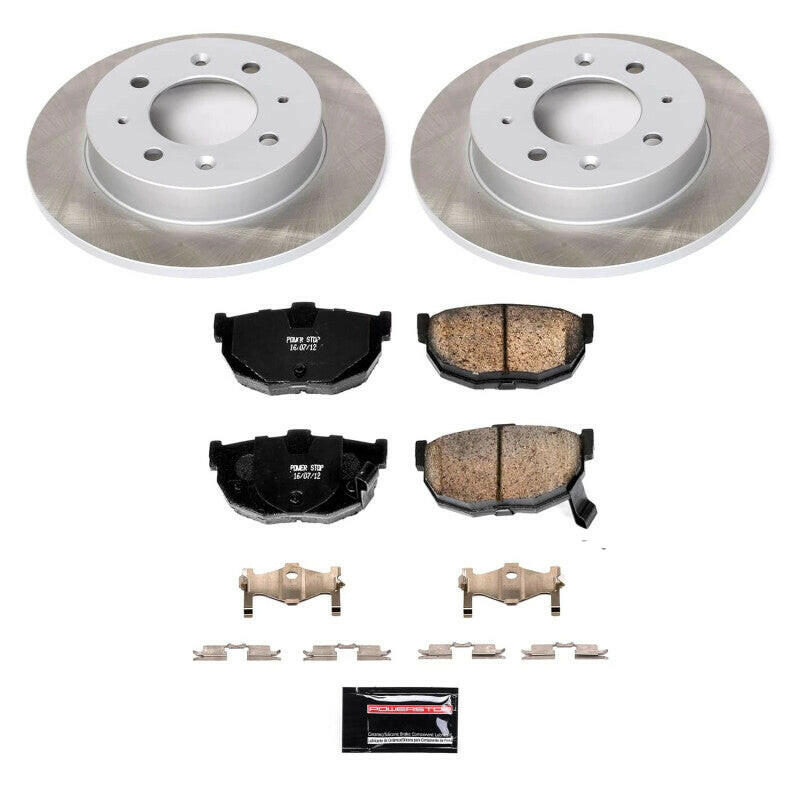 Power Stop 05-09 Kia Spectra5 Rear Semi-Coated Rotor Kit Brake Kits - Performance Blank PowerStop