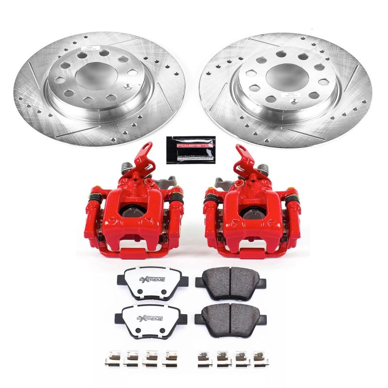 Power Stop 10-12 Audi A3 Rear Z26 Street Warrior Brake Kit w/Calipers Brake Kits - Performance D&S PowerStop