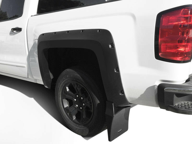 Bushwacker 14-18 Chevrolet Silverado 1500 Trail Armor Rear Mud Flaps (Fits Pocket Style Flares) Mud Flaps Bushwacker
