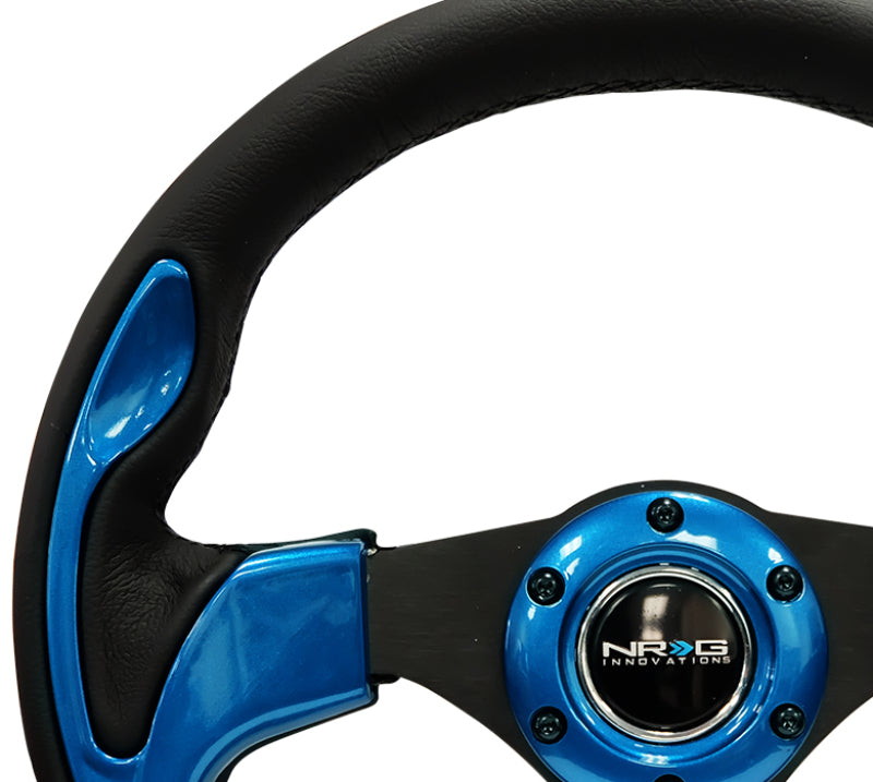 NRG Reinforced Steering Wheel (320mm) Blk w/Blue Trim Steering Wheels NRG
