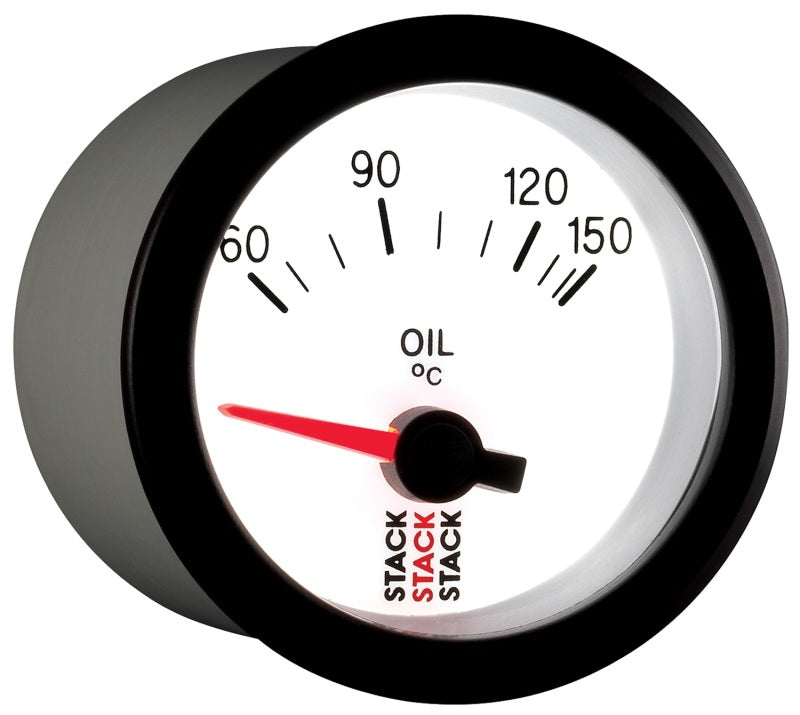 Autometer Stack 52mm 60-150 Deg C M10 Male Electric Oil Temp Gauge - White Gauges AutoMeter