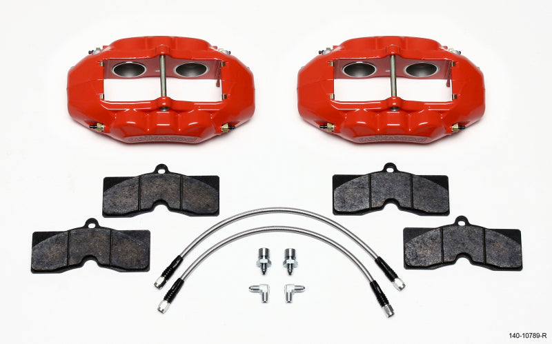 Wilwood D8-4 Front Caliper Kit Red Corvette C2 / C3 65-82 Big Brake Kits Wilwood