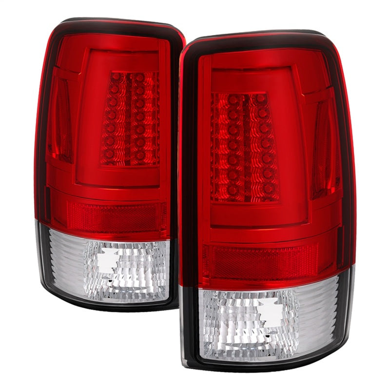 Spyder 00-06 Chevy Suburban 1500/2500 V2 Light Bar LED Tail Lights -Red Clr (ALT-YD-CD00V2-LBLED-RC) Tail Lights SPYDER