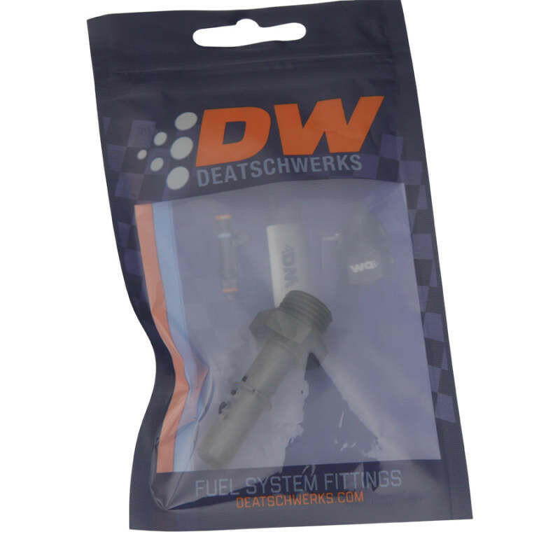 DeatschWerks 6AN ORB Male to 3/8in Male EFI Quick Connect Adapter - Anodized Matte Black Fuel Components Misc DeatschWerks
