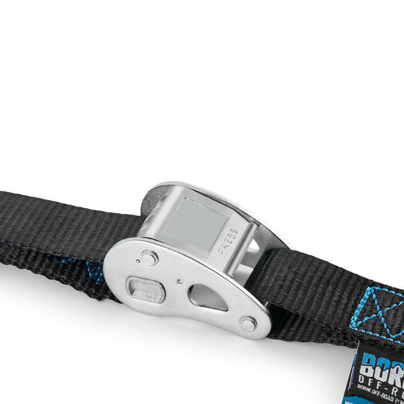 Borne Off-Road Cam Buckle Tie-Down Kit (2-Pack) Black Cargo Tie-Downs Borne Off-Road