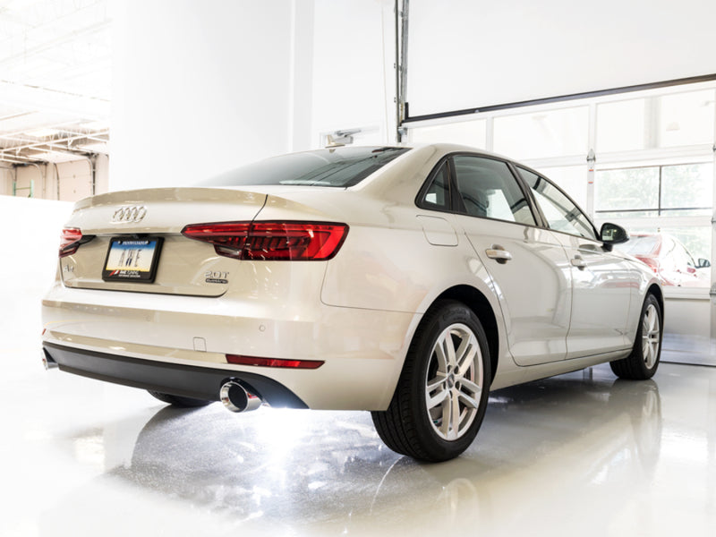 AWE Tuning Audi B9 A4 Touring Edition Exhaust Dual Outlet - Chrome Silver Tips (Includes DP) Catback AWE Tuning