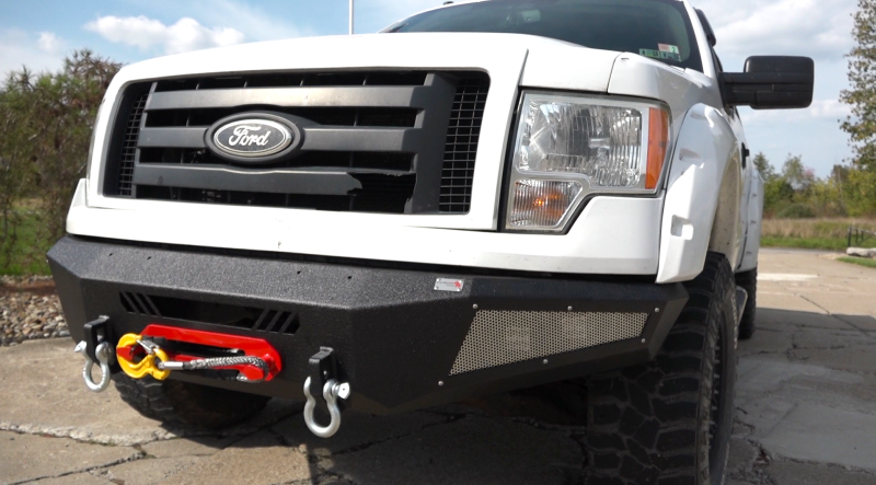Fishbone Offroad 09-14 Ford F150 Front Bumper - Black Bumpers - Steel Fishbone Offroad