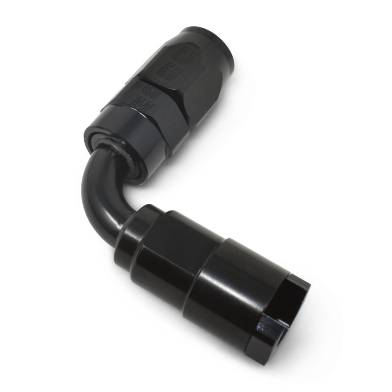 Russell Performance 5/16in SAE Quick Disc Female to -6 Hose Black 90 Degree Hose End Fittings Russell