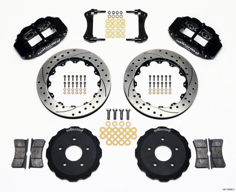 Wilwood Narrow Superlite 6R Front Hat Kit 13.06in Drilled Backdraft Cobra (BMW E36 Based) Big Brake Kits Wilwood